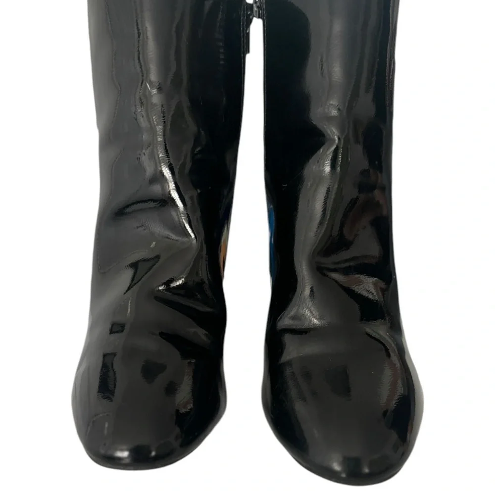 Rouge Helium Black Patent Leather Ankle Boot Vintage Y2K Boho SZ 9/39 Women‎